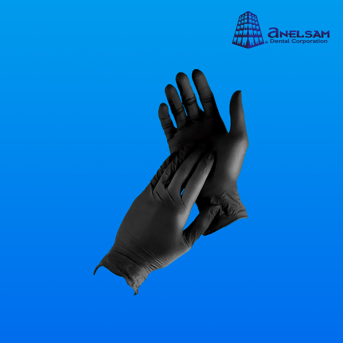 GUANTES NEGROS DE NITRILO GRANDE CON 100 PIEZAS ANELSAM