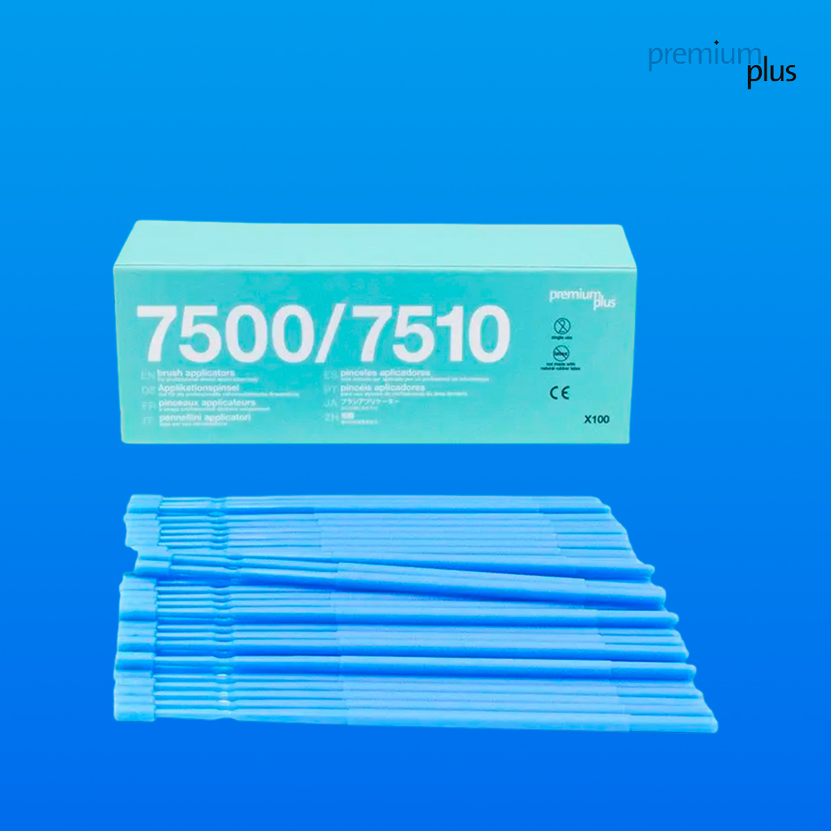 CEPILLOS APLICADORES AZULES CON 100